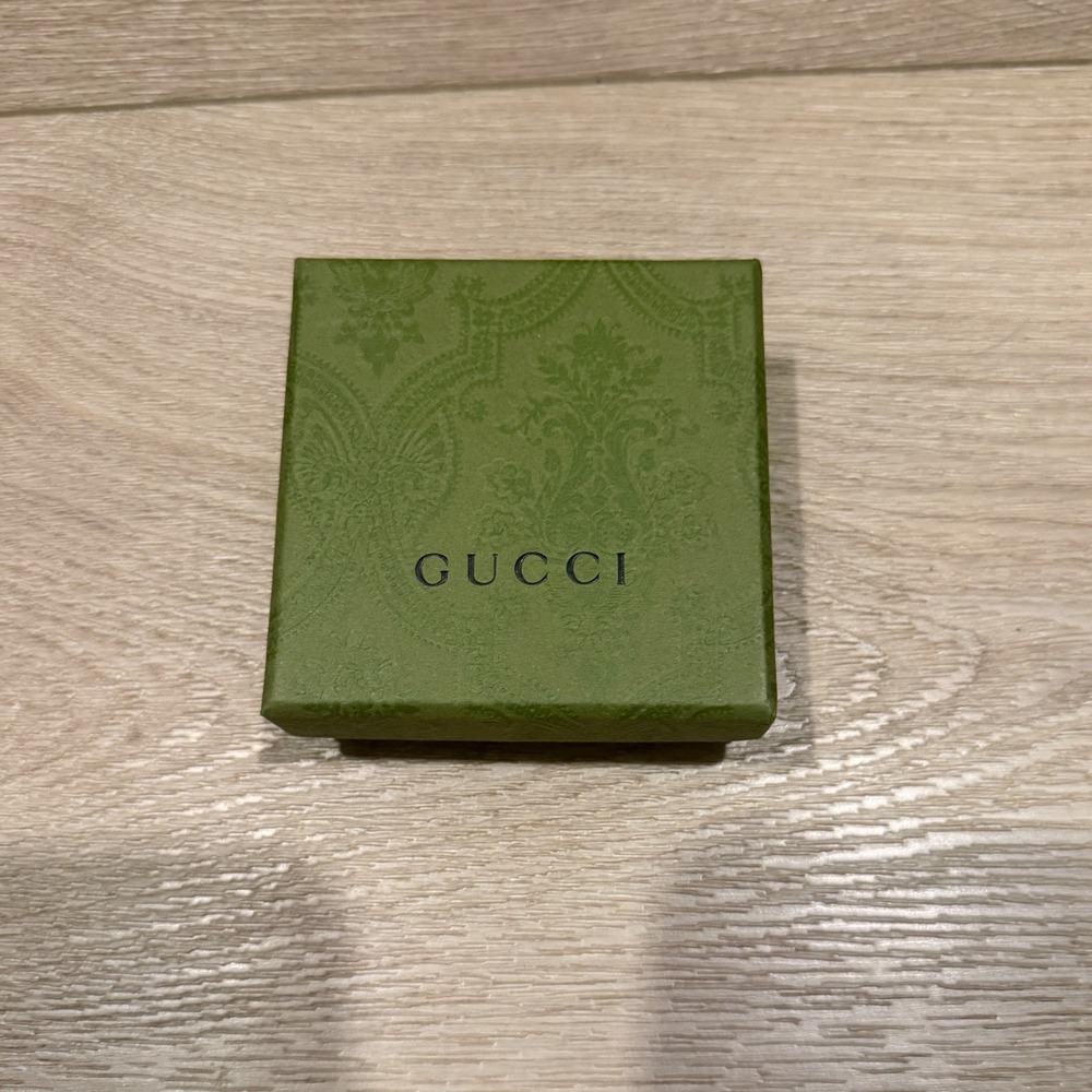 Gucci Green Embossed Jewelry Box and Dust Bag Set for Rings or Earrings